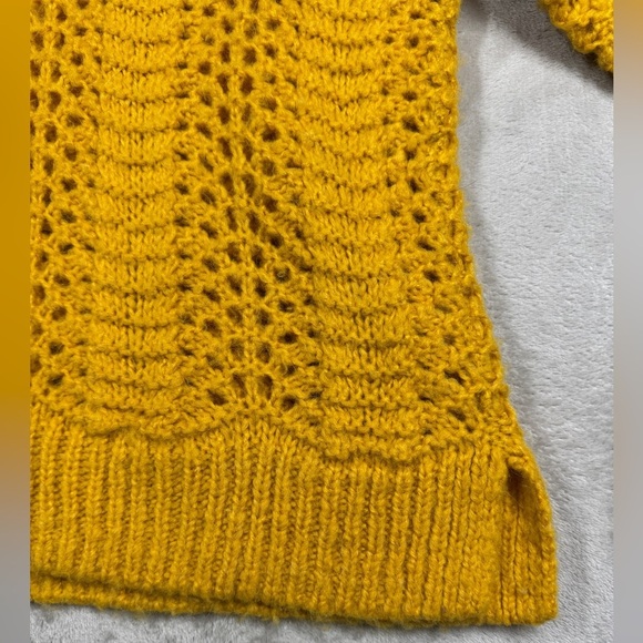Madewell Windemere Pointelle Pullover Golden Sunset Mustard Yellow Sweater Small - Picture 6 of 16